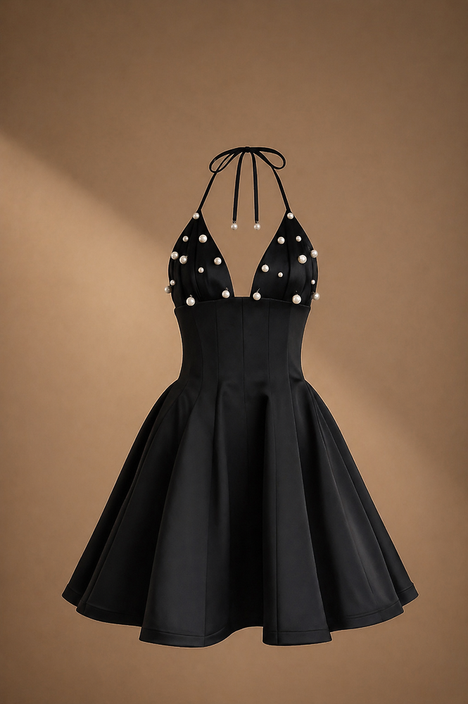 Doll dress with pearls
